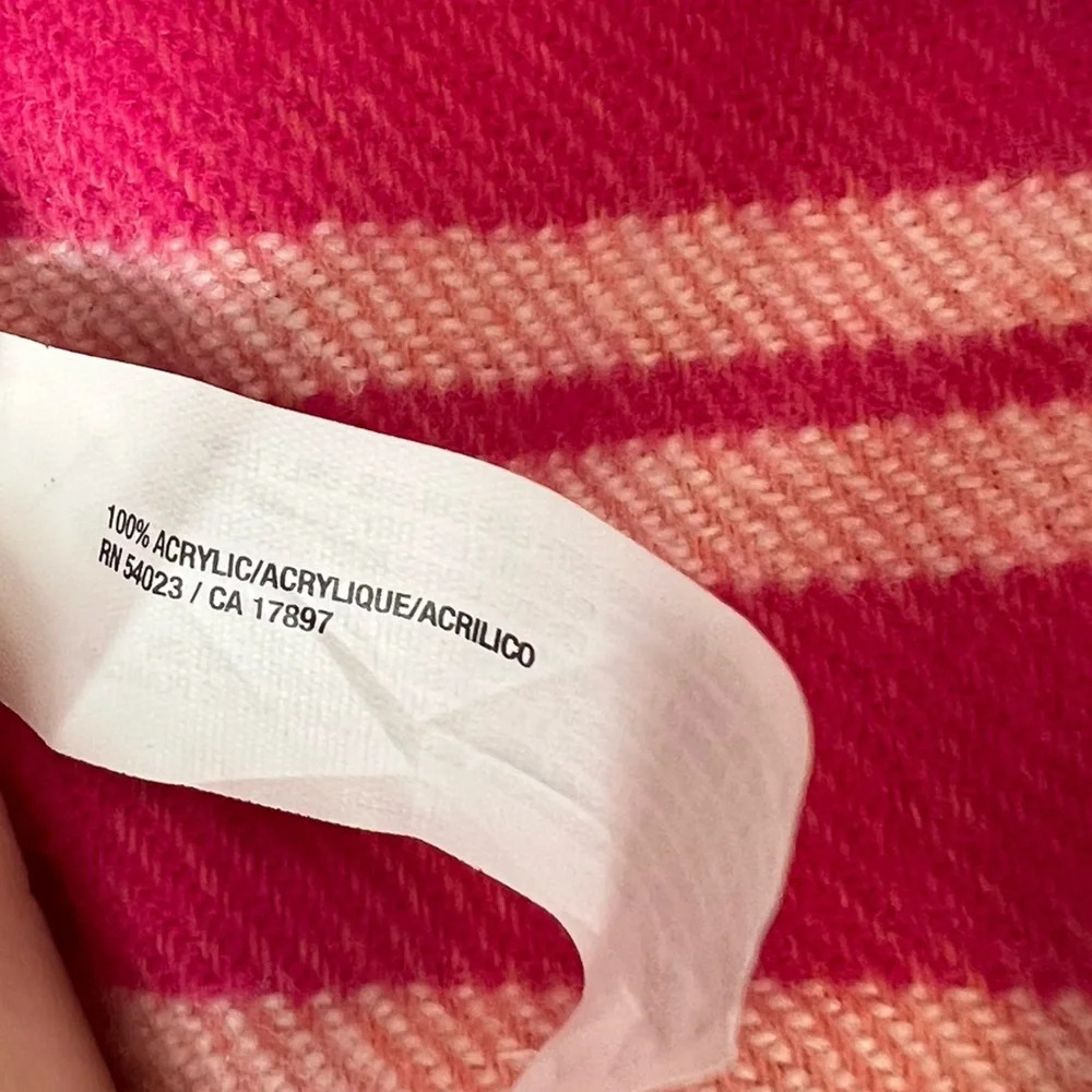 Old Navy Pink/Coral/White Plaid SuperSoft Scarf - Picture 6 of 6